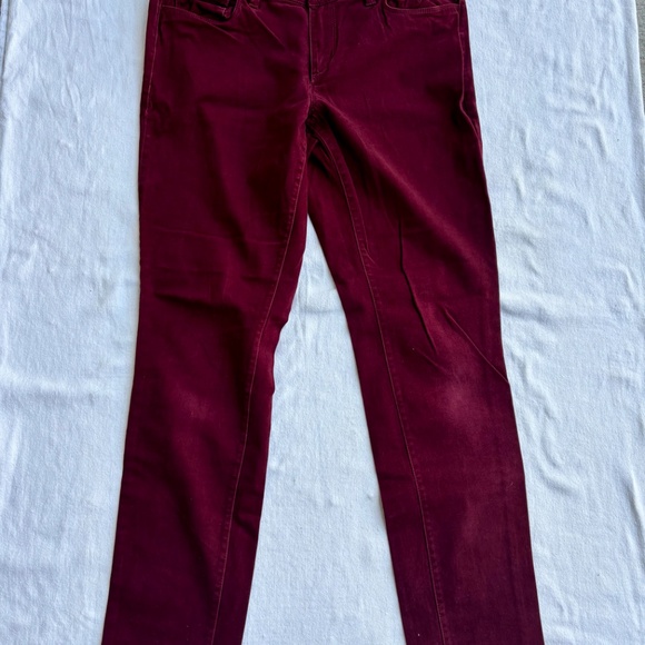 Ann Taylor Maroon Curvy Skinny Velvet Jeans - Picture 2 of 11